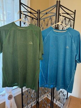 LL Bean Access Trail Tees Size Large Reg